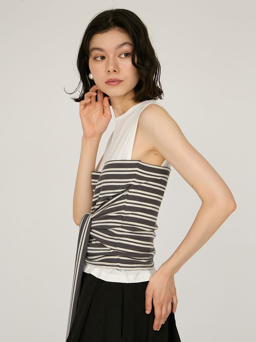2wayチューブトップ付きタンクトップ(タンクトップ/キャミソール