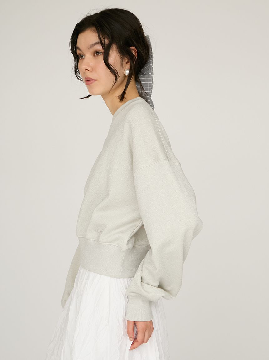トレーナー スウェット 「ONLINE限定カラー」ラメ裏毛ショートスウェットトップス レディース ONLINE限定カラー】ラメ裏毛ショートスウェットトップス