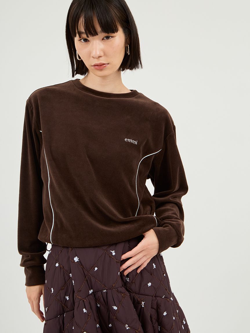 パイピングデザインベロアトップス(カットソー)｜トップス｜emmi（エミ