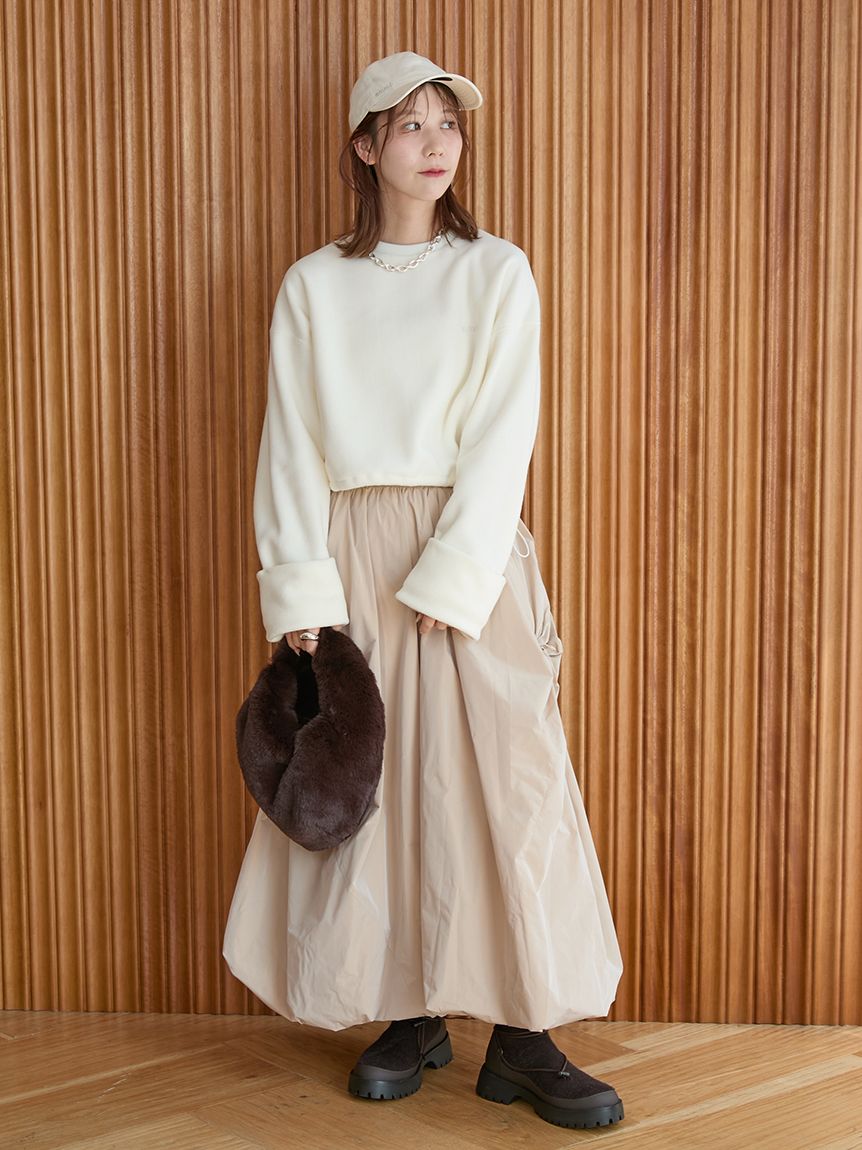 GSC7496AFBST起毛HネックWカフLCZ5ｘ3ｍｍSDオーダー料込 裏起毛 ダンボールカット キーネック トップス（ セットアップ 可）