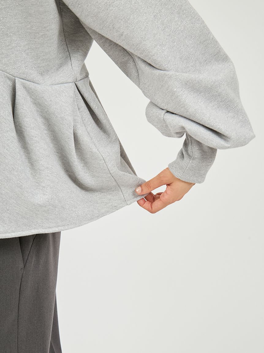 ペプラムラメ裏毛プルオーバー(スウェット/パーカー)｜トップス｜emmi