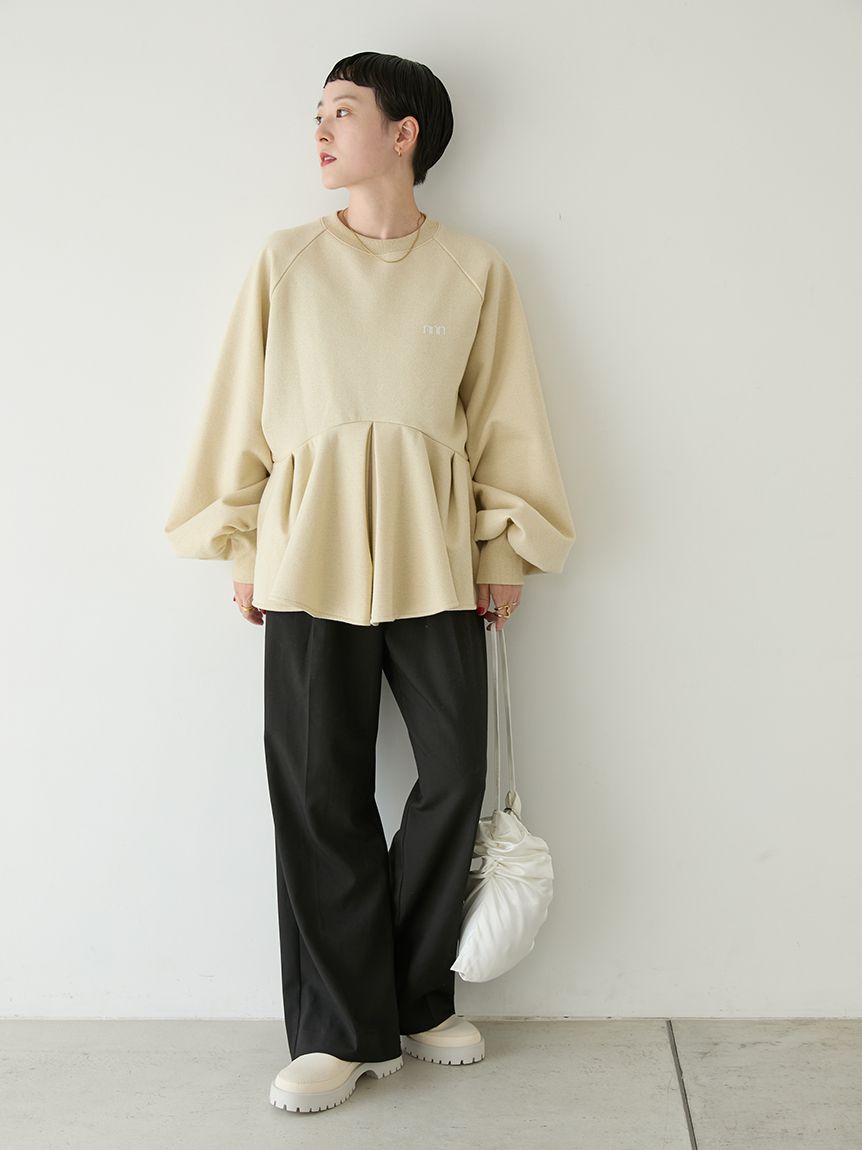 ペプラムラメ裏毛プルオーバー(スウェット/パーカー)｜トップス｜emmi