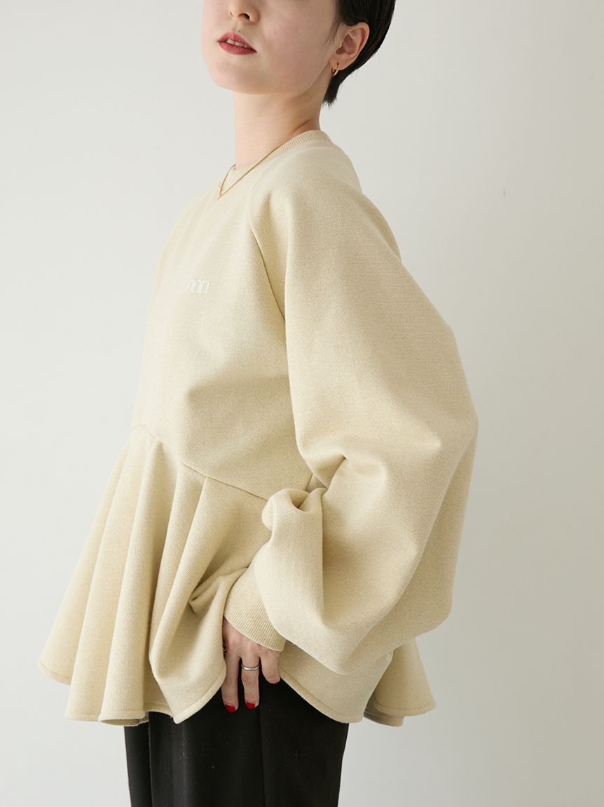 ペプラムラメ裏毛プルオーバー(スウェット/パーカー)｜トップス｜emmi