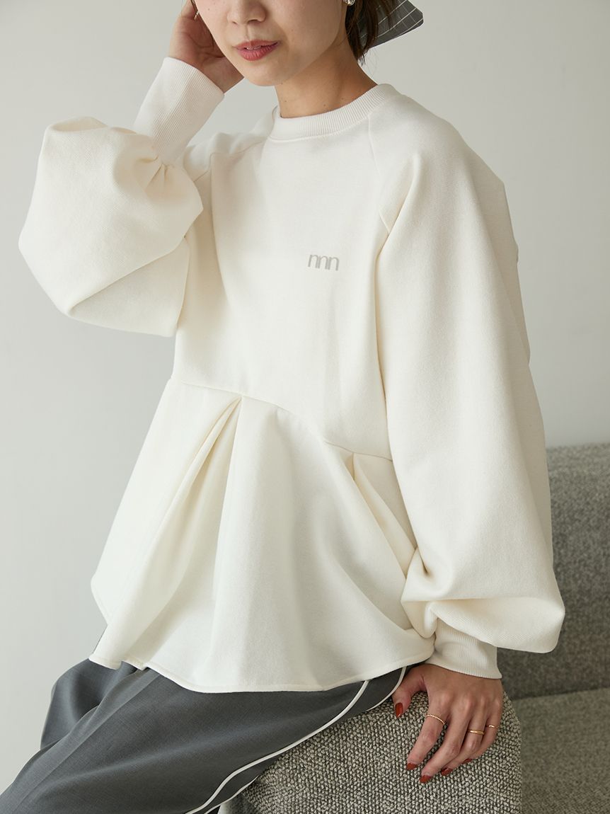 ペプラムラメ裏毛プルオーバー(スウェット/パーカー)｜トップス｜emmi