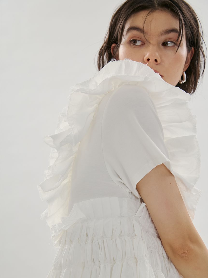 フリルアシンメトリーカットソー(カットソー)｜トップス｜emmi（エミ