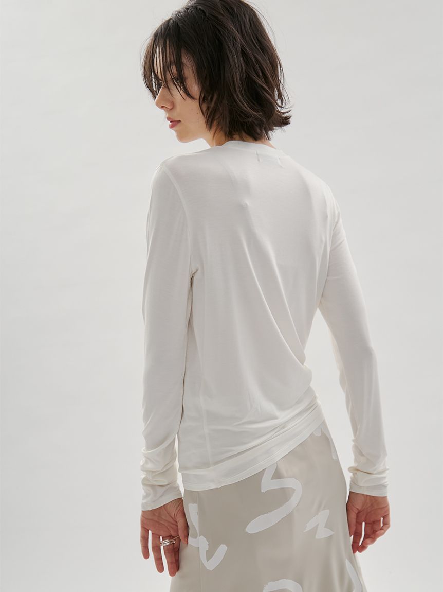 バンブーロングスリーブカットソー(Tシャツ/カットソー)｜トップス