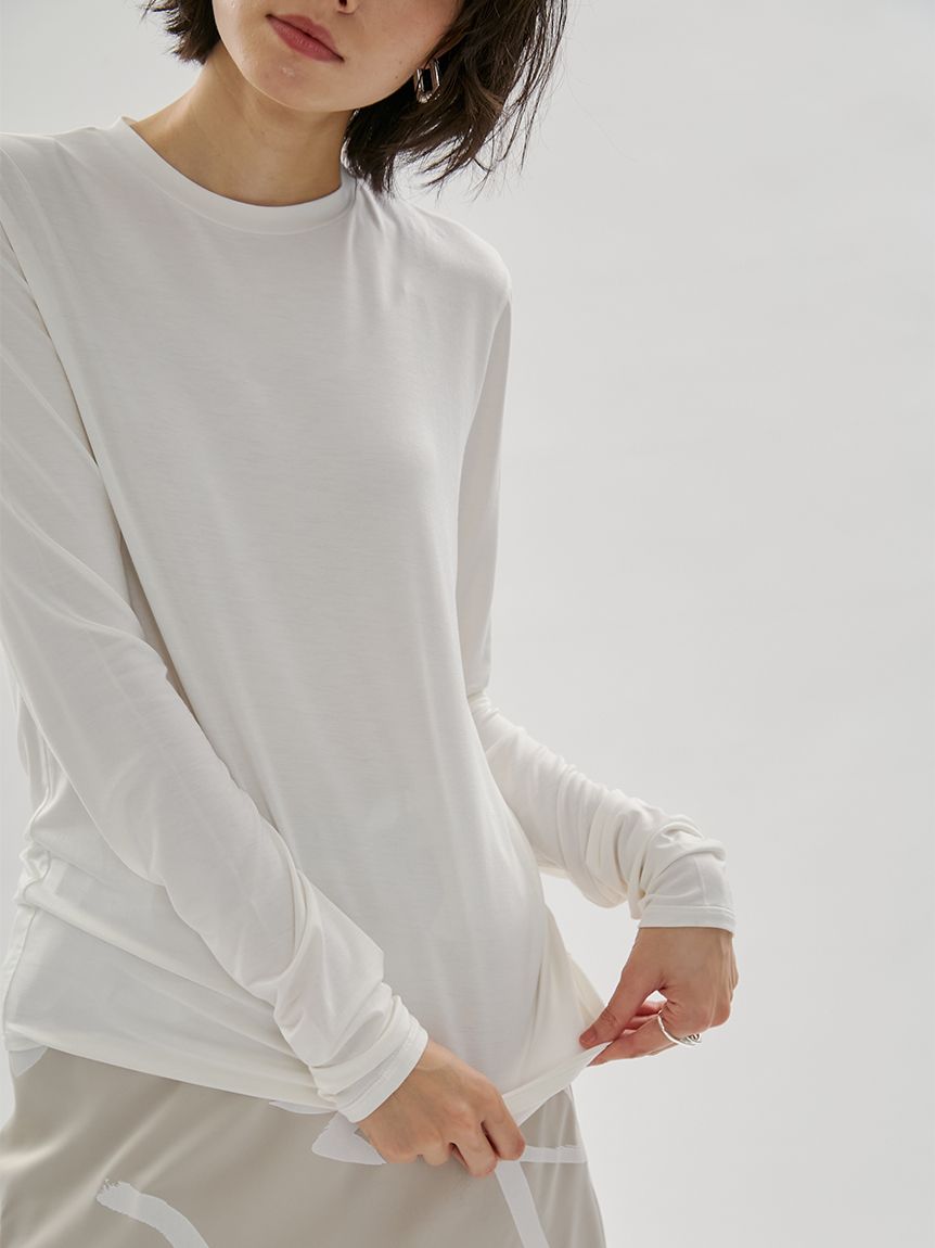 バンブーロングスリーブカットソー(Tシャツ/カットソー)｜トップス