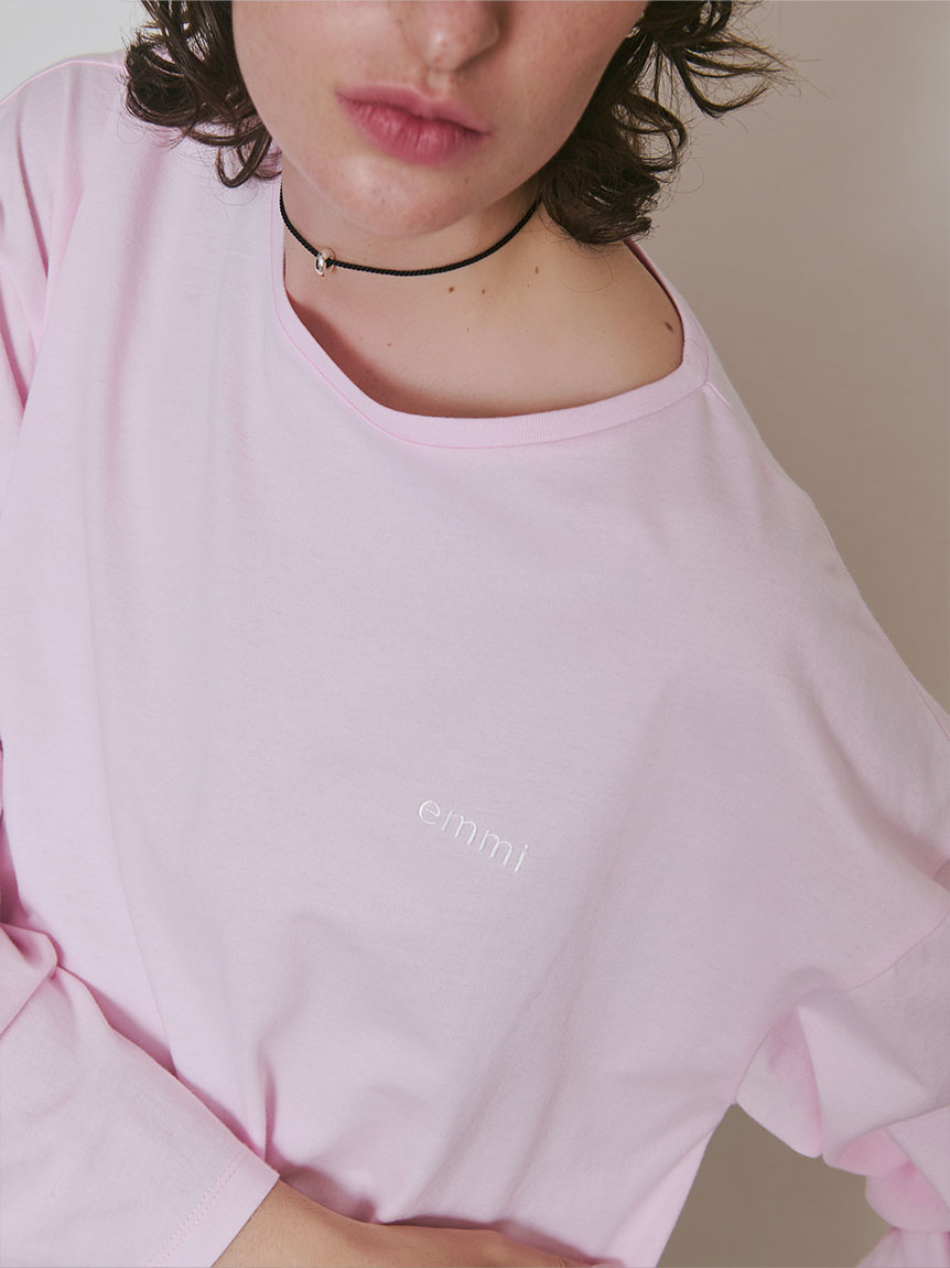 emmiロゴクルーネックロングTシャツ(Tシャツ/カットソー)｜トップス