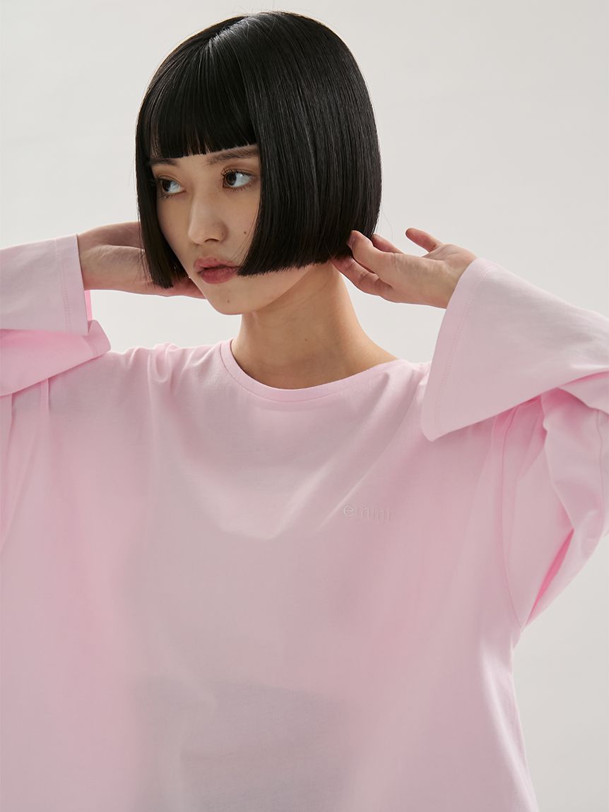 emmiロゴクルーネックロングTシャツ(Tシャツ/カットソー)｜トップス