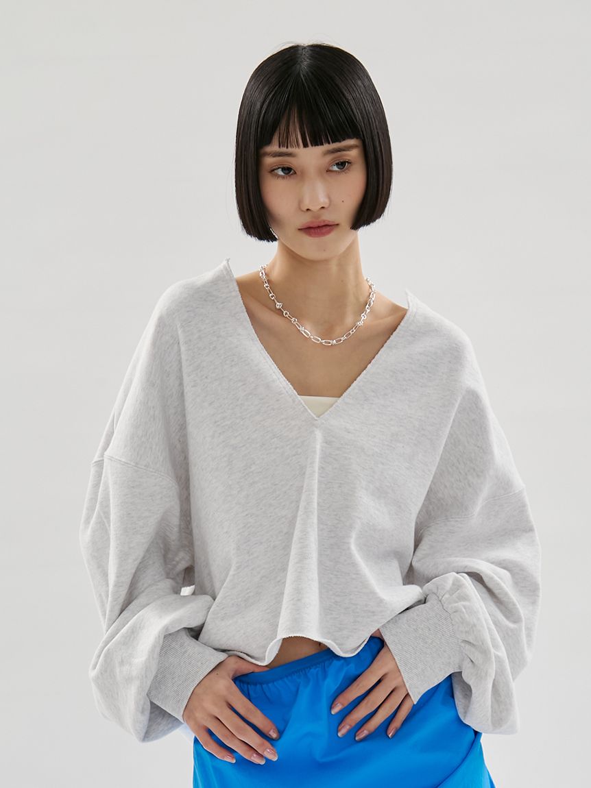 専用　　flare vneck sweat / フレアVネックスウェット Vネックスウェット[品番：EHEW0045508]｜AMERICAN HOLIC（アメリカン