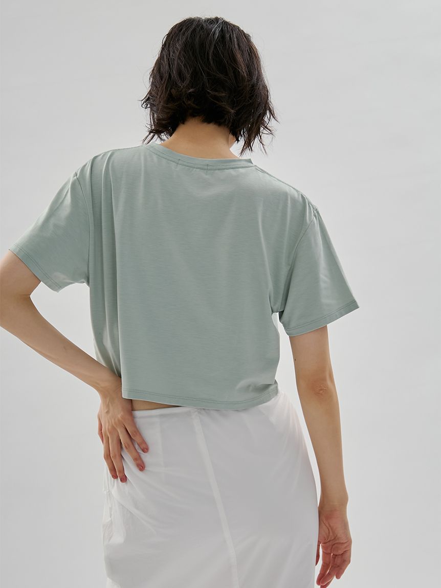 em】emmiロゴクロップドTシャツ/UVカット/接触冷感(Tシャツ/カットソー