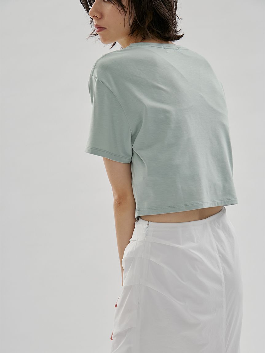 em】emmiロゴクロップドTシャツ/UVカット/接触冷感(Tシャツ/カットソー
