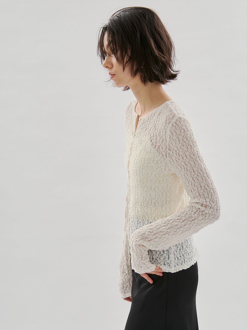 【2026SS】emmi 2wayストレッチレースカットソー　オフホワイト 2wayストレッチレースカットソー(Tシャツ/カットソー)｜トップス｜emmi