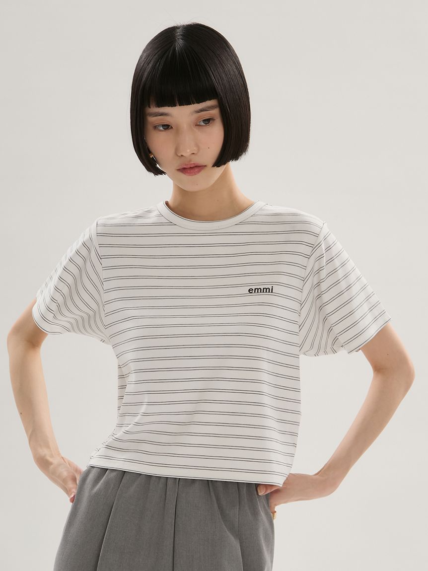 ソフトタッチクロップドTシャツ(Tシャツ/カットソー)｜トップス｜emmi