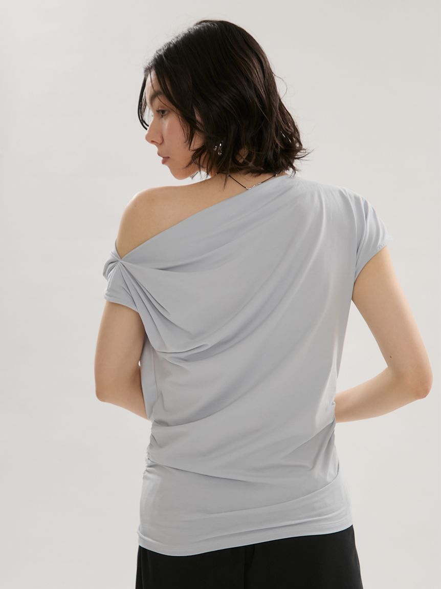 ICEDFABRIC＋®】ワンショルドレープカットソー/接触冷感(Tシャツ