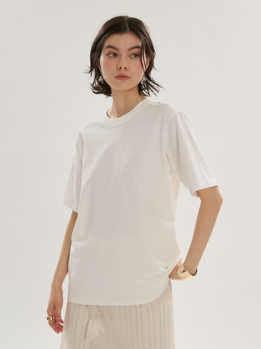 Tシャツ×レースサテンキャミセット(Tシャツ/カットソー)｜トップス