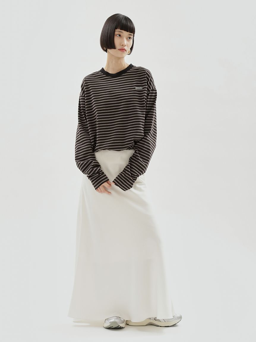 emmiロゴクロップドボーダーカットソー(Tシャツ・カットソー)｜TOPS