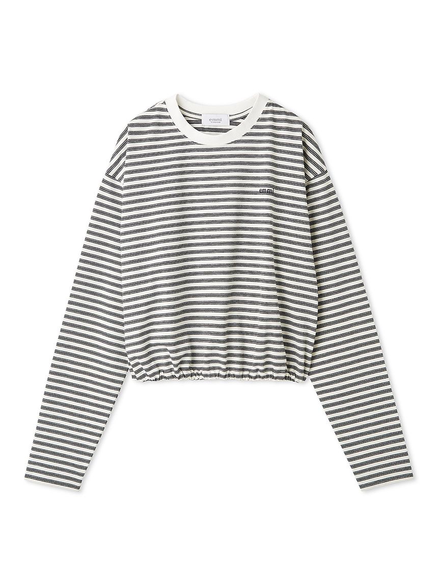 emmiロゴクロップドボーダーカットソー(Tシャツ・カットソー)｜TOPS