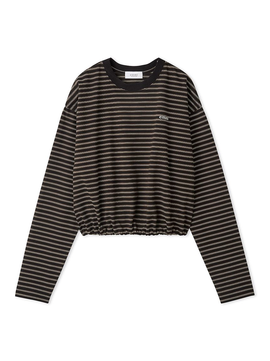 emmiロゴクロップドボーダーカットソー(Tシャツ・カットソー)｜TOPS