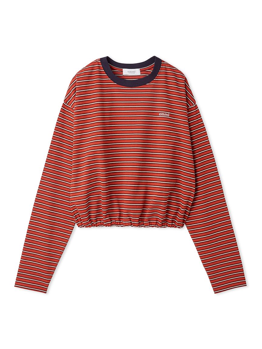 emmiロゴクロップドボーダーカットソー(カットソー)｜トップス｜emmi