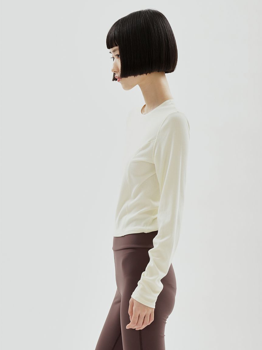 W&T】クロップドテレコロンT(Tシャツ・カットソー)｜TOPS｜emmi（エミ
