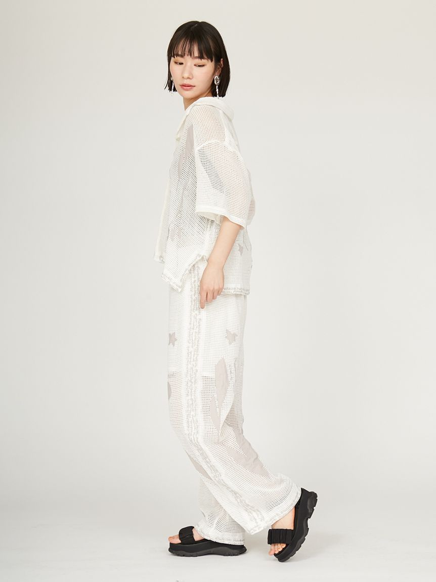 即日発送【emmi×Leo Lionni】 メッシュシャツ　ブラック0サイズ新品 emmi×Leo Lionni】 メッシュシャツ(シャツ・ブラウス)｜トップス