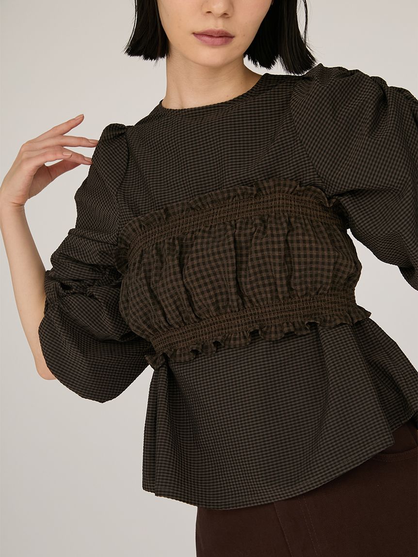 WEB限定カラー】ギンガムチェック2ピースブラウス(シャツ・ブラウス
