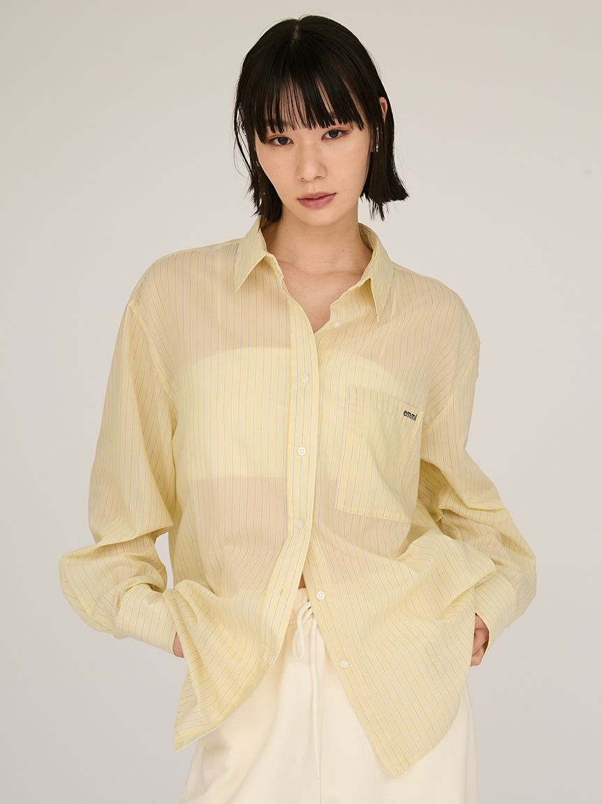 WEB限定カラー】シアーストライプシャツ(シャツ・ブラウス)｜トップス