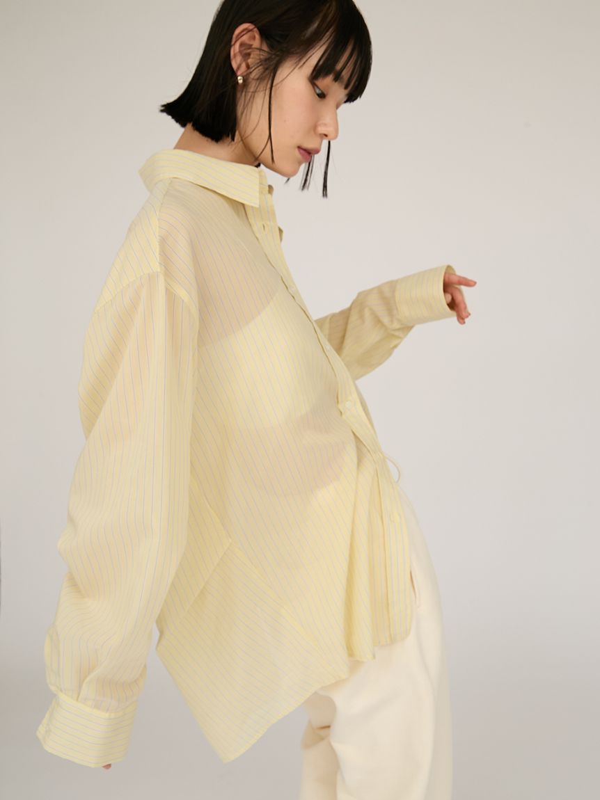 【新品即発送】emmi シアーストライプシャツ　ホワイト WEB限定カラー】シアーストライプシャツ(シャツ・ブラウス