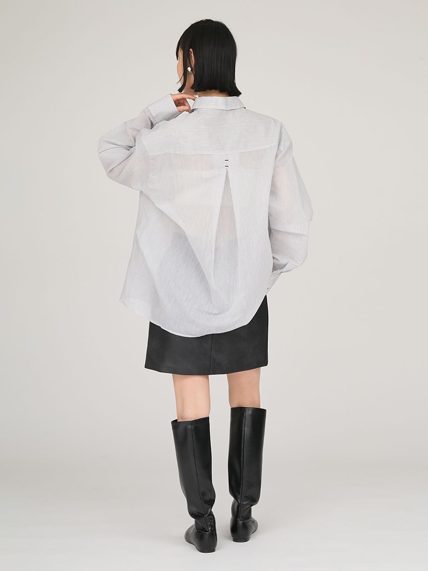 【新品即発送】emmi シアーストライプシャツ　ホワイト WEB限定カラー】シアーストライプシャツ(シャツ・ブラウス