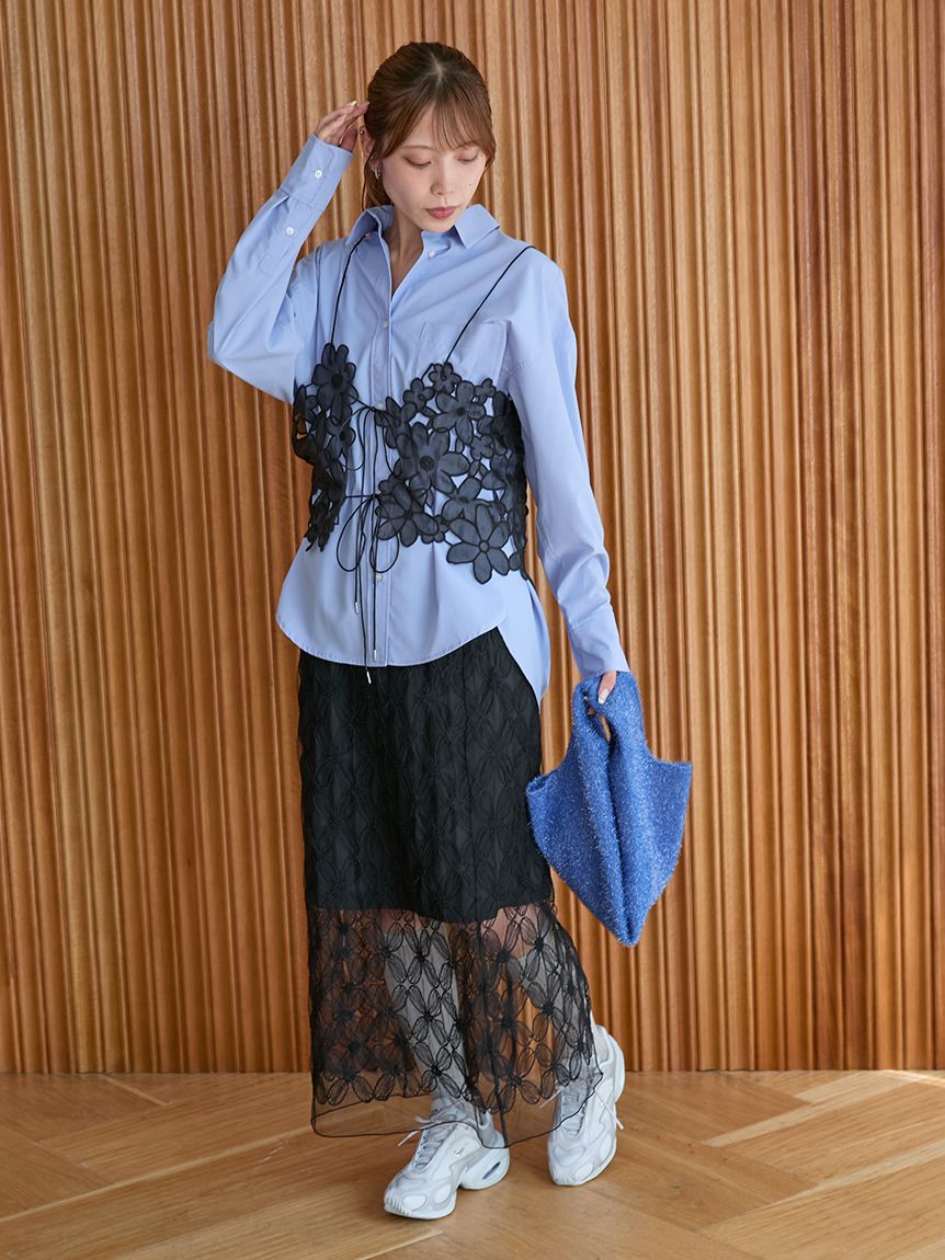 フラワーオーガンジービスチェ(シャツ・ブラウス)｜トップス｜emmi