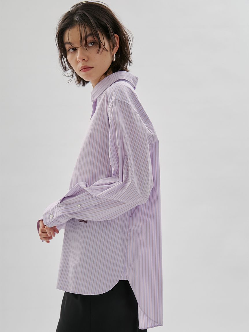 新品 未使用 EATME ハイネックストライプブラウス qualite（カリテ） ブラウス シャツ ストライプハイネックギャザー