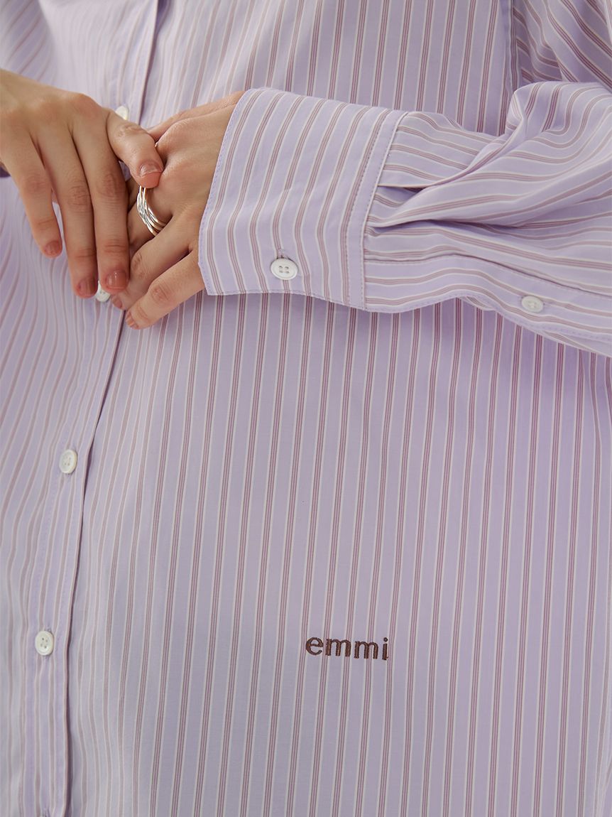 新品未使用タグ付き！emmi atelierシアーベーシックシャツ エミ ONLINE限定カラーあり ストライプベーシックシャツ emmi
