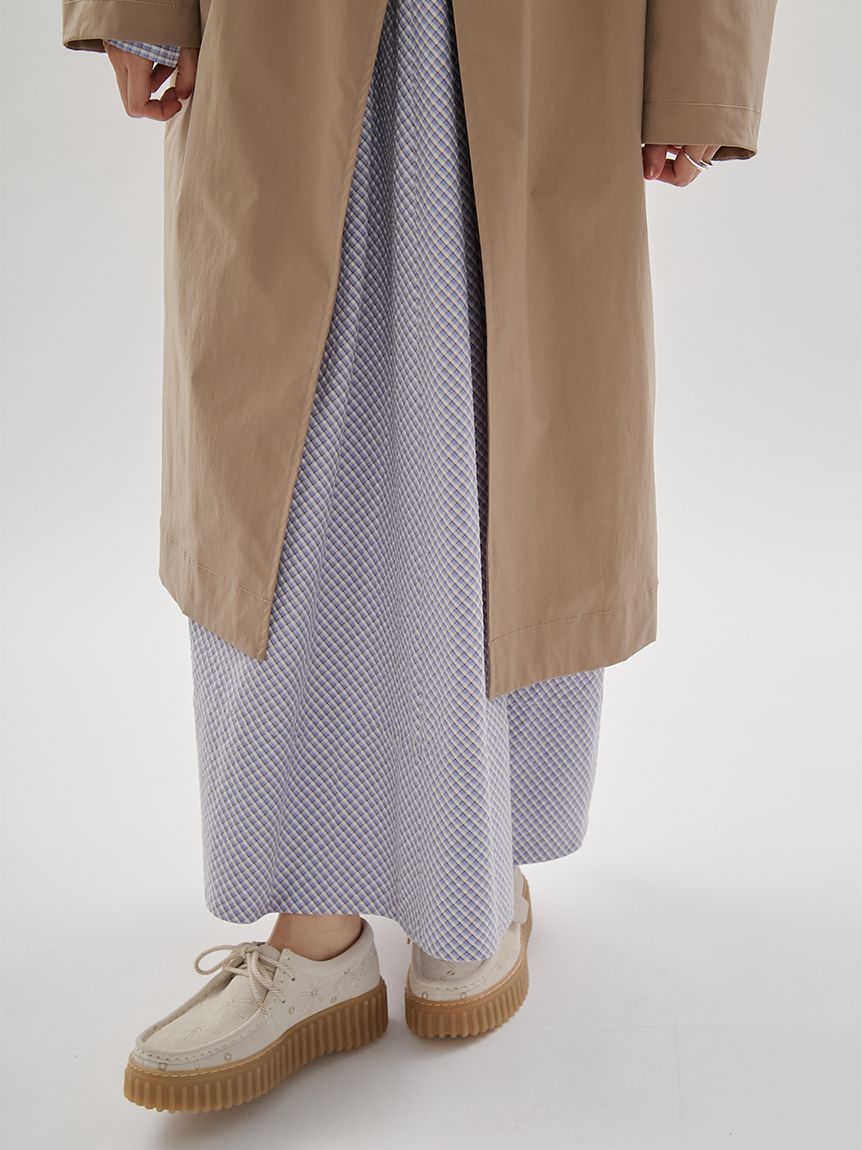 ボリュームスリーブロングコート/撥水(トレンチコート)｜アウター