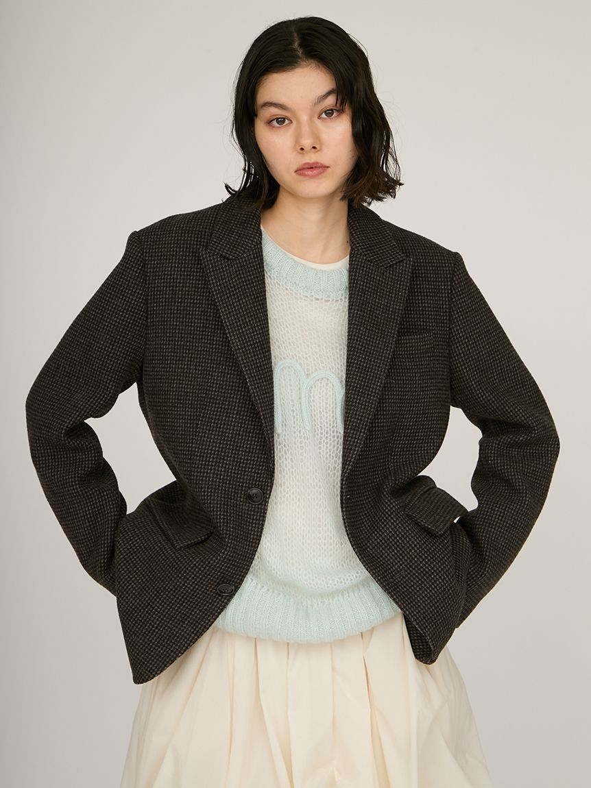 ウールチェックジャケット(テーラードジャケット)｜アウター