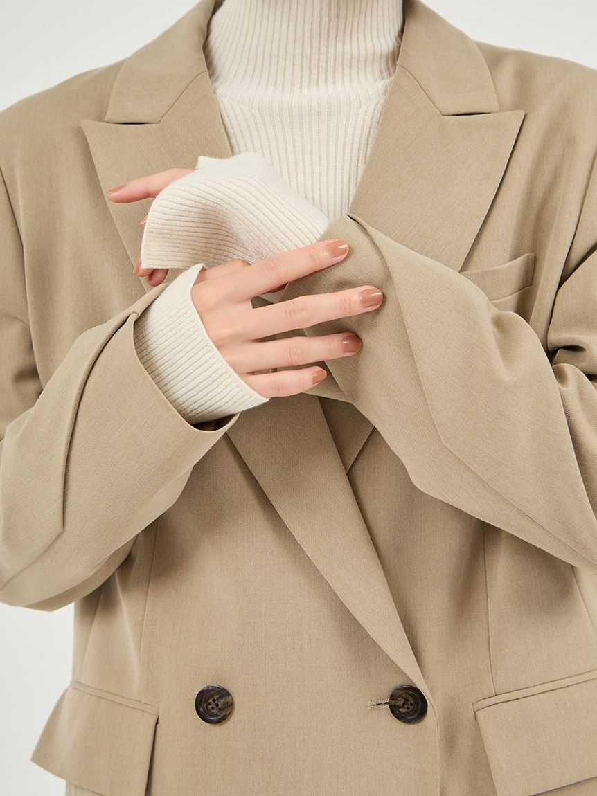 Whim Gazette ベージュ ダブルブレスト テーラードジャケット Whim