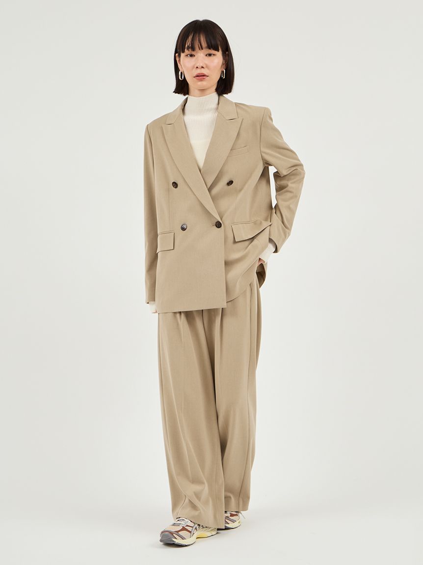 セットアップ対応】ダブルブレストテーラードジャケット(ジャケット