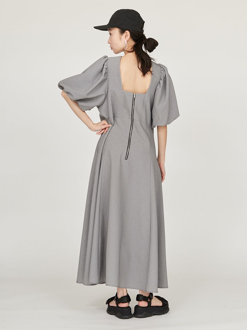 emmi atelier パフスリーブサッカーワンピース パフスリーブサッカーワンピース（マキシ丈/ロングワンピース