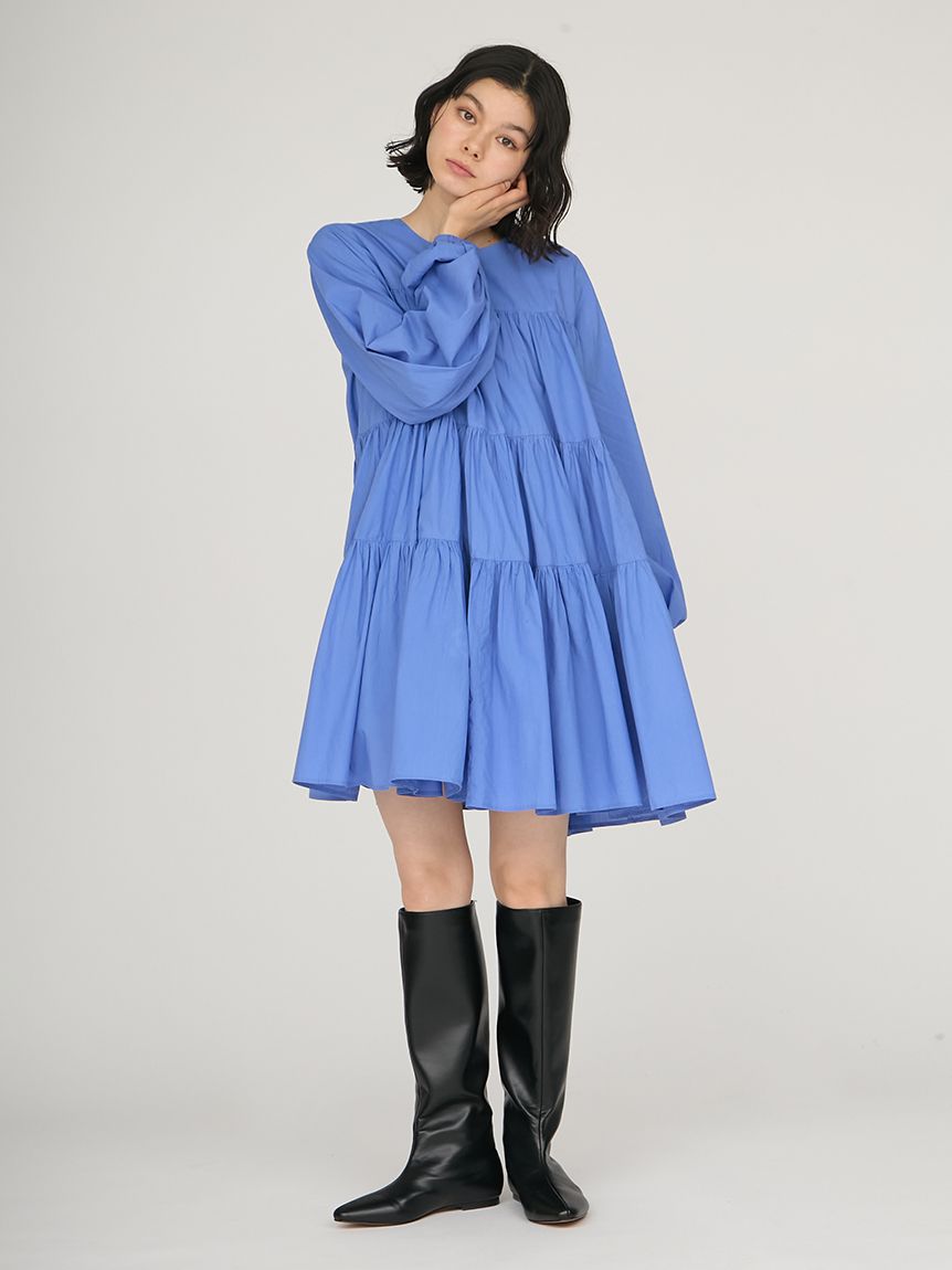 キャンブリックティアードワンピース(マキシ・ロングワンピース