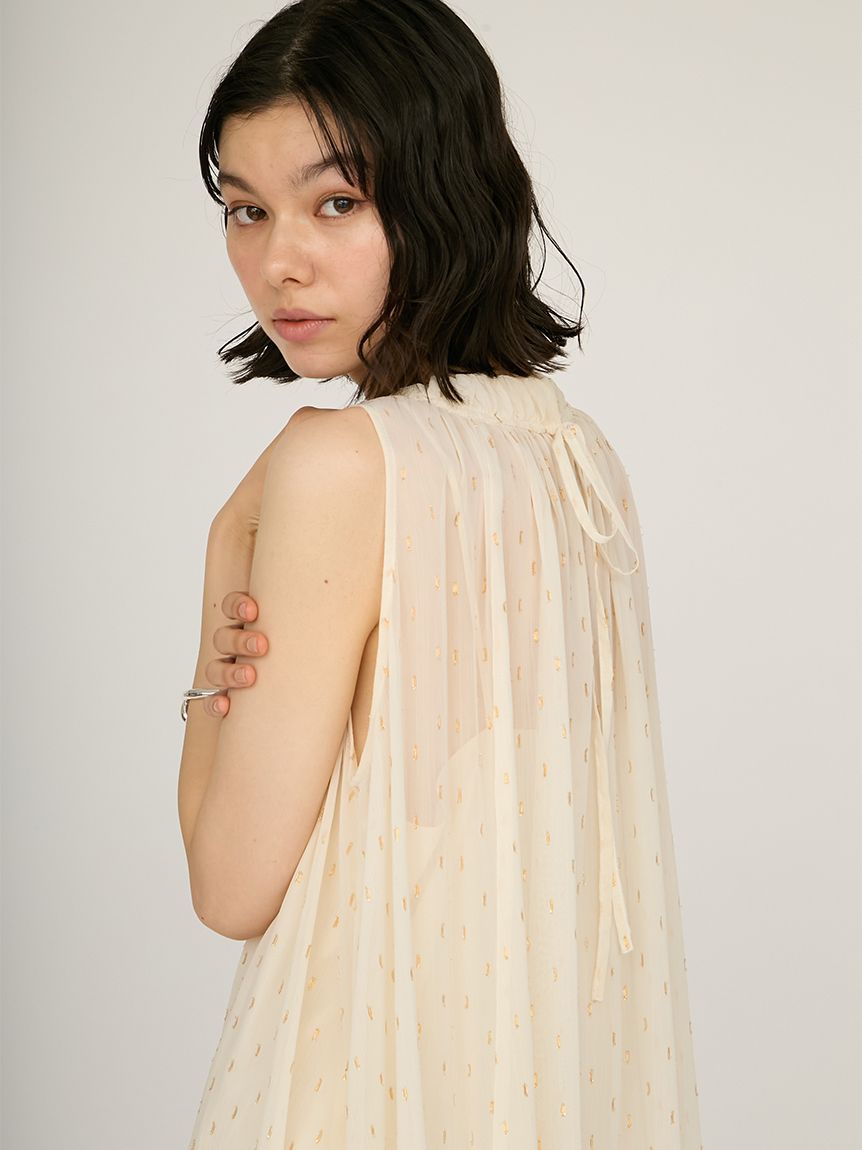 ラメドットボリュームワンピース(マキシ・ロングワンピース