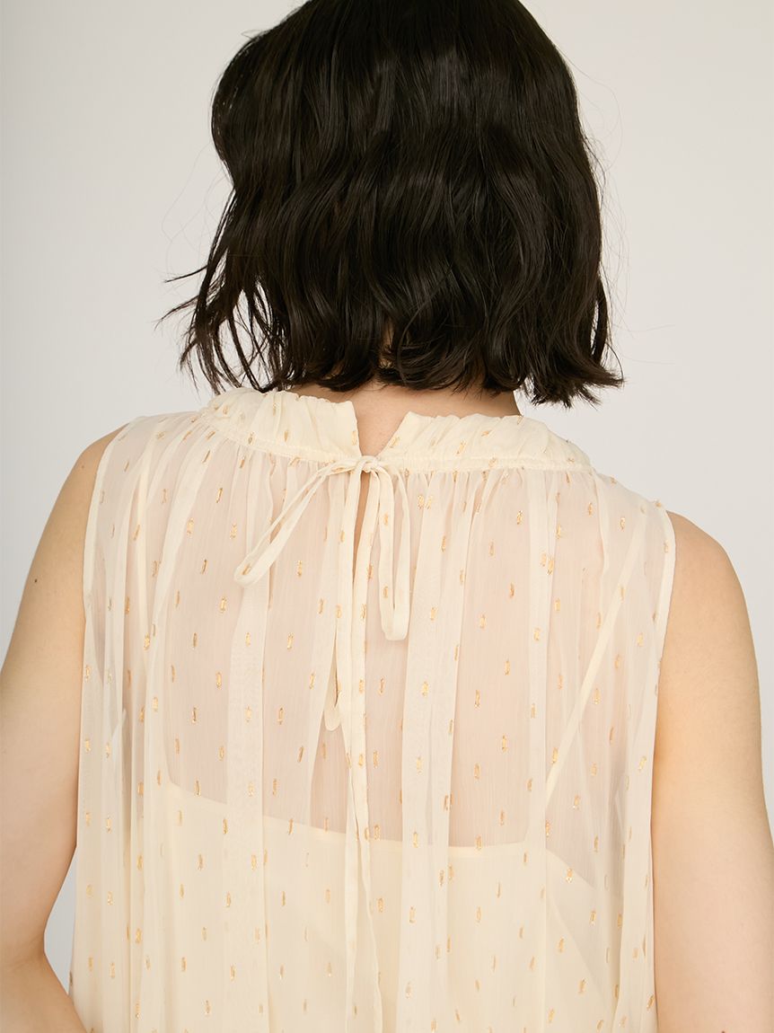 ラメドットボリュームワンピース(マキシ・ロングワンピース