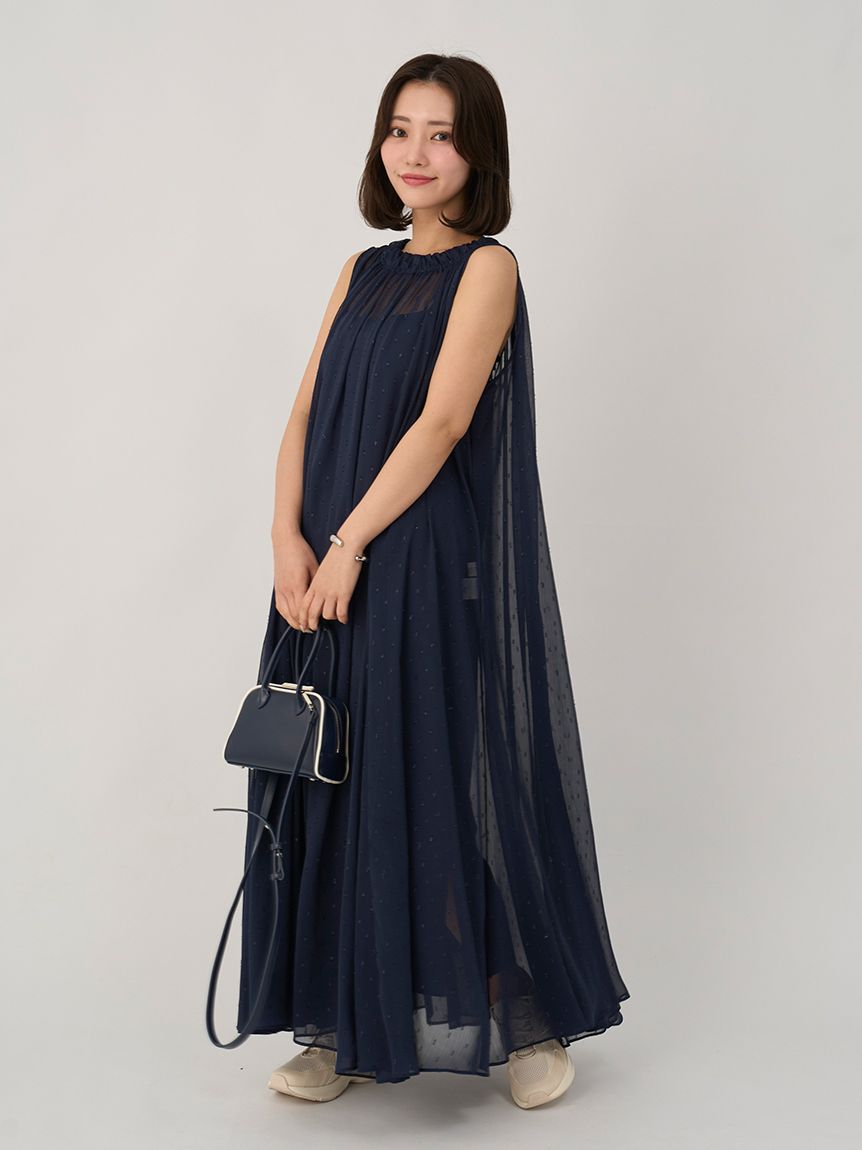 完売商品　M me eme エンボスラメロングキャミワンピース M me eme／Embossed lame long cami one piece (eme10439) | All