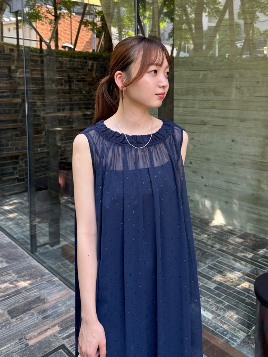 ebure メタルパーツ コットンマキシワンピース 38 ebure メタルパーツ コットンスタンドカラーマキシシャツ