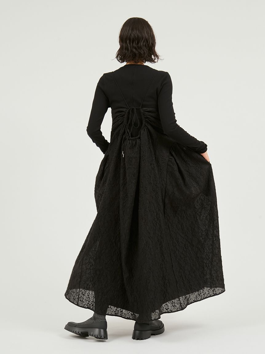 セットアイテム】フラワージャガードワンピース(マキシ・ロング