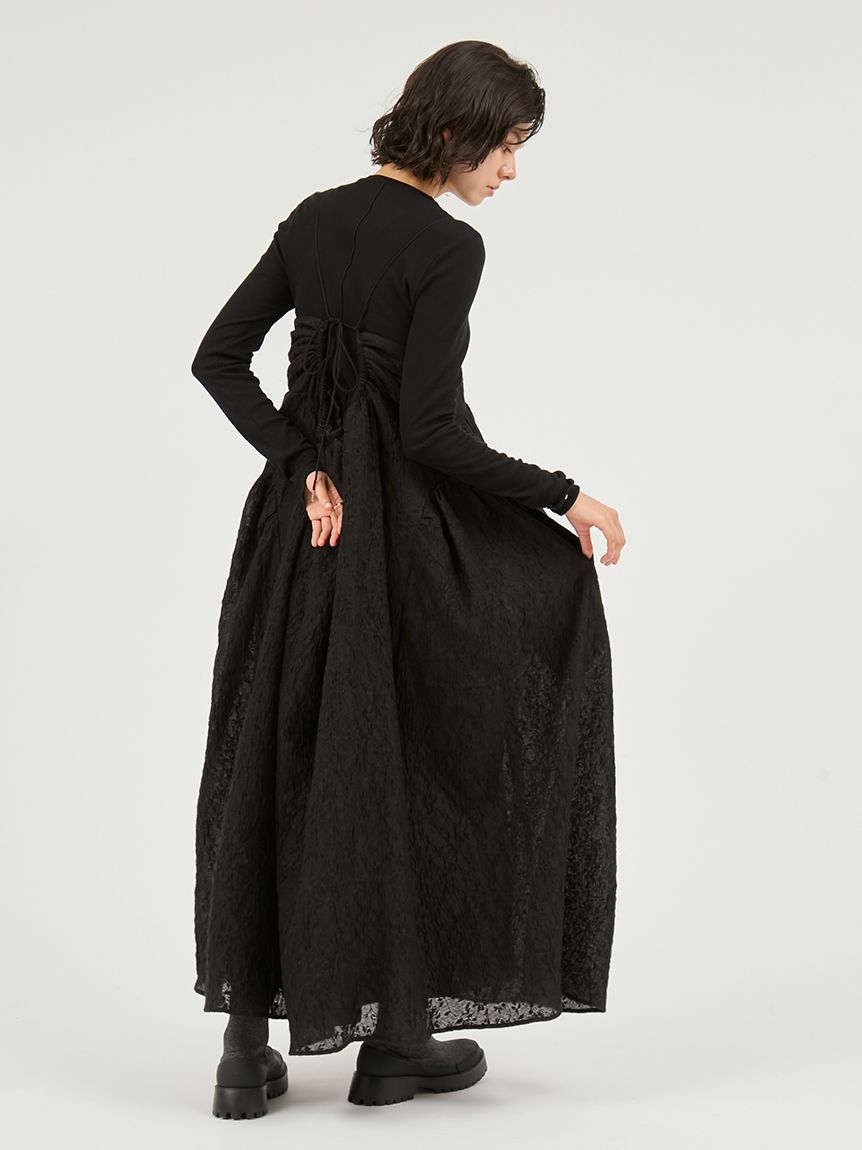 セットアイテム】フラワージャガードワンピース(マキシ・ロング