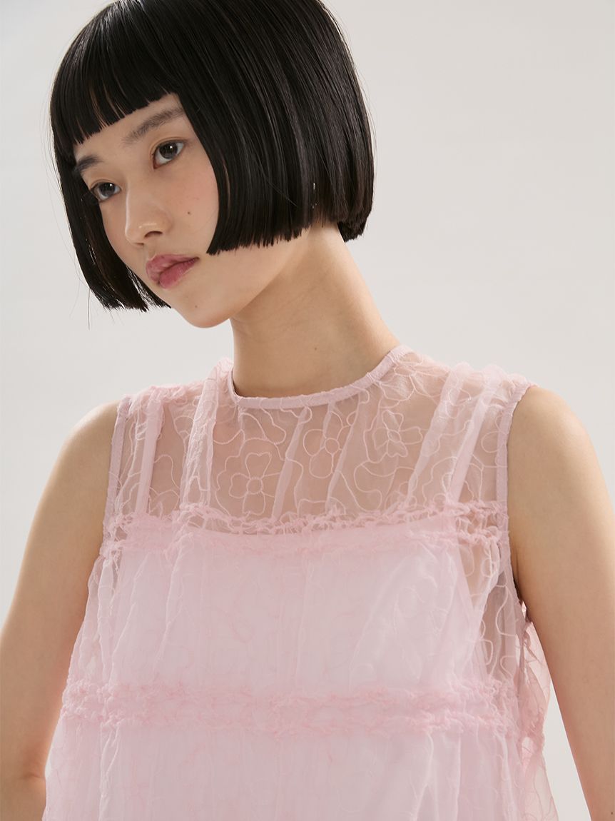 フラワーエンブロイダリーワンピース【セットアップ対応】/ハンド