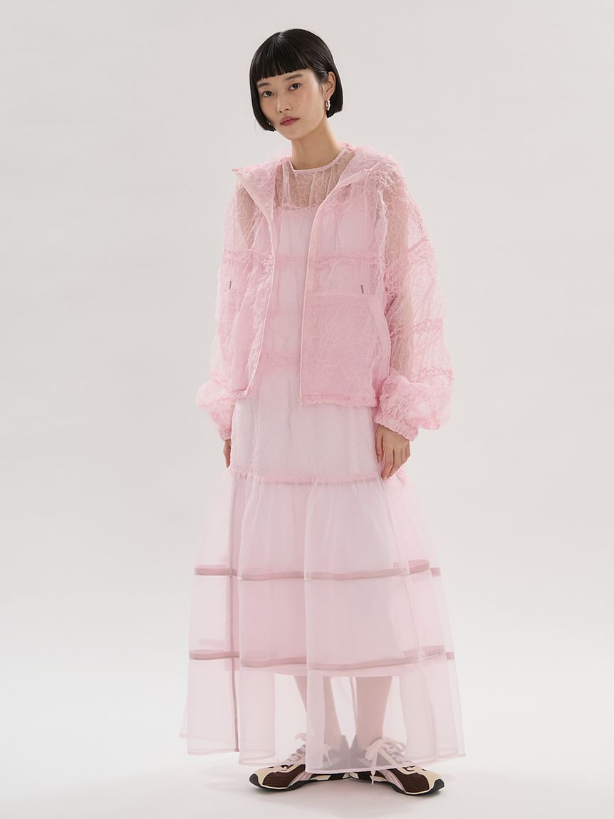 Hiro ピンクフラワーセットアップ フラワーエンブロイダリーワンピース【セットアップ対応】/ハンド