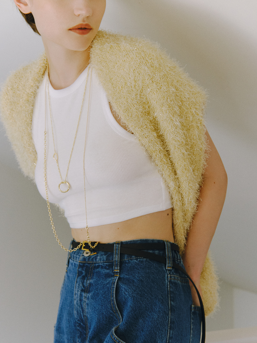 美品【Katie】デニム ワイドパンツ ジッパーポケット付き XS  