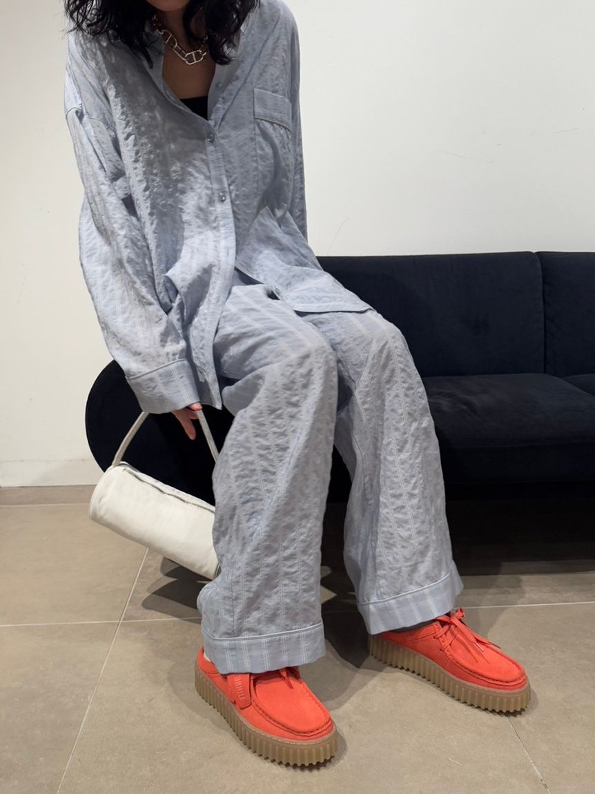 上質素材 MaxMara コットンツイル白バギーパンツ 美シルエット ☆MaxMara☆[ミーナ] コットン ツイル バギー パンツ