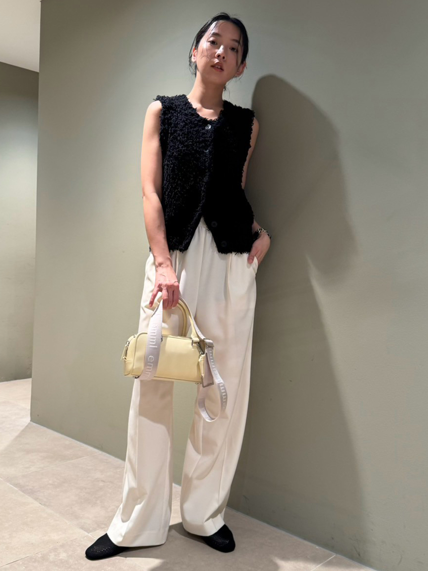 パンツ Mi-mi 10th】emmiロゴジャガードゴムタックパンツ(スウェットパンツ